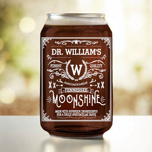 Moonshine Individuelle Name Monogram Vintag ausseh Dosenglas
