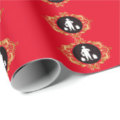 Moonshine Man Silhouette Wrapping Paper Geschenkpapier (Rolleneckpunkt)