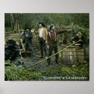 Moonshine noch in altem Vintagem Kentucky 1908 Poster