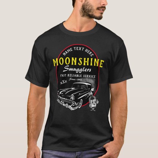 Moonshine Smugglers Funny Slogan Fast Service Chev T-Shirt (Vorderseite)