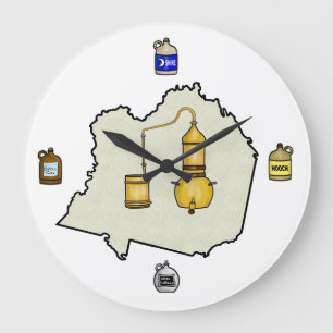 Moonshine Still and Jugs Wall Clock Große Wanduhr
