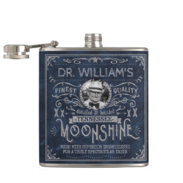 Moonshine Vintag Hillbilly Medicine Custom Blue Flachmann