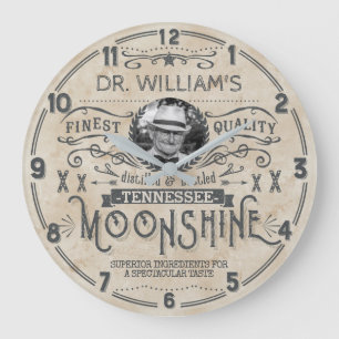 Moonshine Vintag Hillbilly Medicine Custom Funny Große Wanduhr