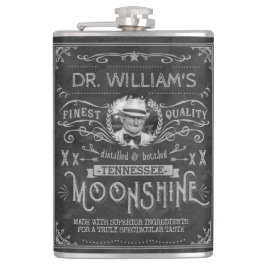 Moonshine Vintag Hillbilly Medicine Custom Gray Flachmann