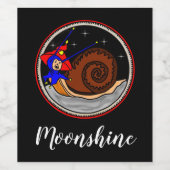 Moonshine Weird Schnecke Weinetikett (Einzelnes Label)