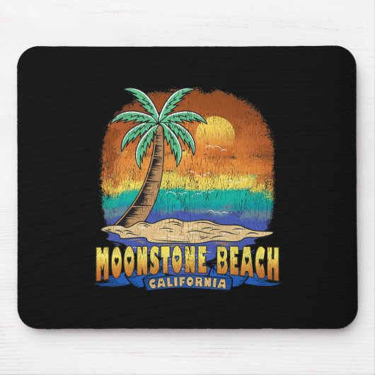 Moonstone Beach California Vintag beängstigend Sou Mousepad (Vorne)