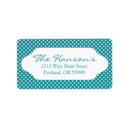 Moonstone blau/aquamarine Polka-Punkte Adressetike Adressaufkleber