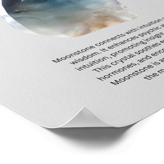 Moonstone Crystal Meaning Poster (Ecke)