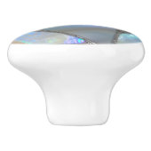 Moonstone Gem und silber- Mosaikzellen Abstrakt Keramikknauf (Seitenansicht)