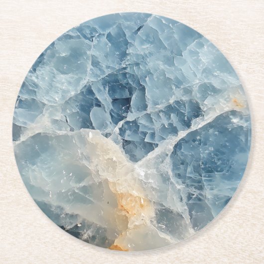 Moonstone Gemstone-Muster Runder Pappuntersetzer (Vorderseite)