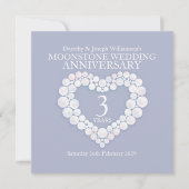 Moonstone Hochzeitstag 3 Jahre Party Einladung (Vorderseite)