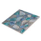 Moonstone, Marmor und Silber- Mosaikzellen Fliese (Seite)