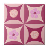 MoonStone Rose und Kirsche Blume in der Tür Fliese (Vorderseite)