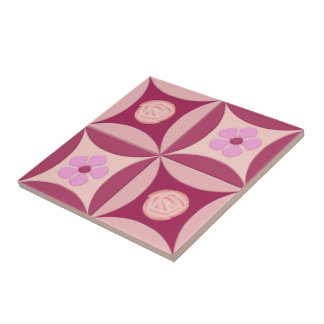 MoonStone Rose und Kirsche Blume in der Tür Fliese