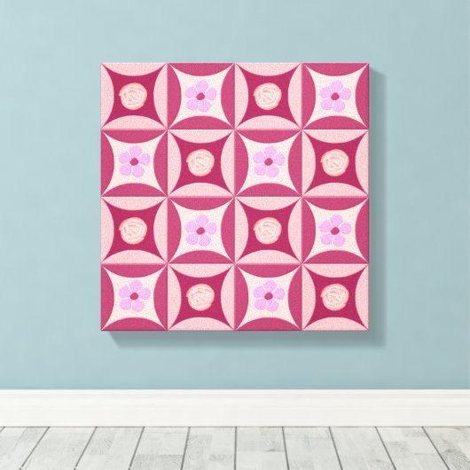 MoonStone Rose und Kirsche Blume in der Tür Leinwanddruck (Insitu (Holzboden))