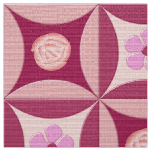 MoonStone Rose und Kirsche Blume in der Tür Stoff (Muster)
