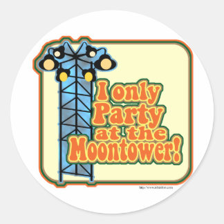 Moonturm-Party Runder Aufkleber