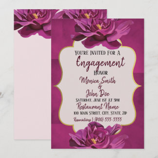 Moonvista Floral Wedding Verlobung Einladung