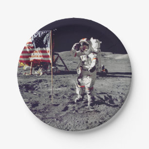 Moonwalk Apollo 17 Pappteller
