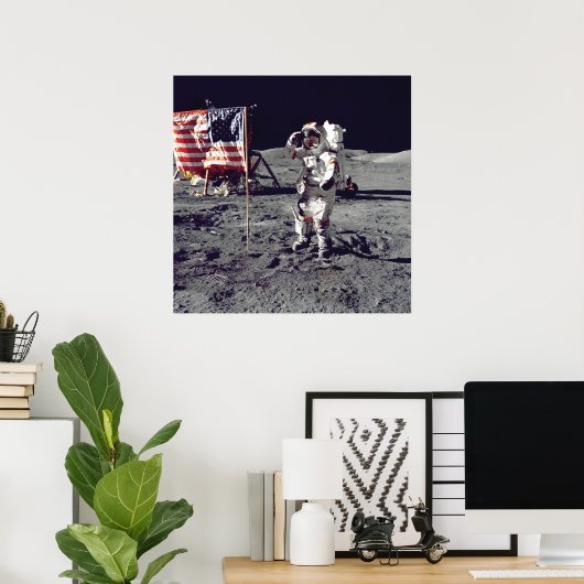 Moonwalk Apollo 17 Poster (Heimbüro)