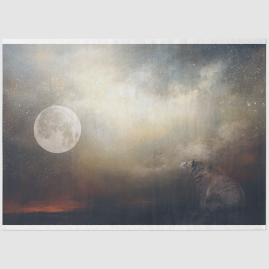 Moonwatcher Bär Art Decoupage Seidenpapier (Vorderseite)