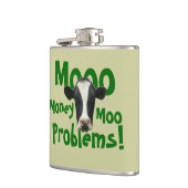 Mooo Geld-MOO-Problem-lustige Kuh Flachmann (Links)