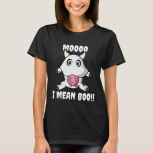 Mooo Ich meine Boo Kuh Kostüm Halloween Kinder T-Shirt