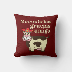 MOOOHCHAS GRACIAS AMIGO lustiges Cinco de mayo Kuh Kissen