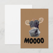 MOOOO, Kuh Gesicht Danke Karte (Vorne/Hinten)