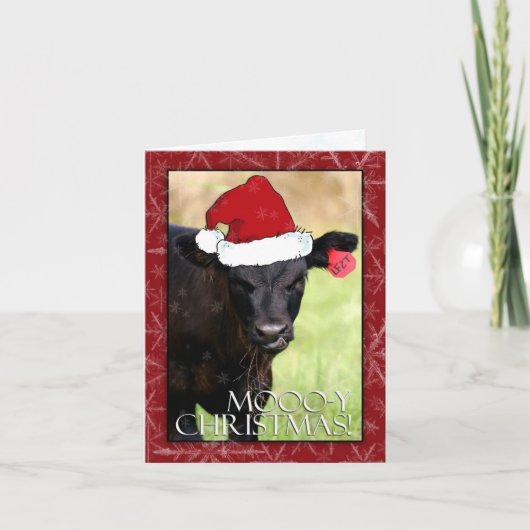 Moooo-y Weihnachten! Feiertagskarte (Vorderseite)