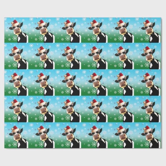 Moooootiful Weihnachtskuh-Weihnachtsmannmütze Geschenkpapier (Flach)