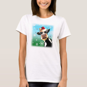Moooootiful Weihnachtskuh-Weihnachtsmannmütze T-Shirt