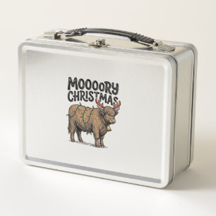 Moooory Weihnachten Highland Kuh Vintage Gravur T Metall Brotdose
