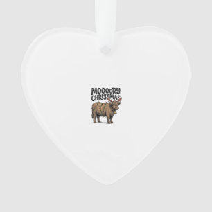 Moooory Weihnachten Highland Kuh Vintage Gravur T Ornament
