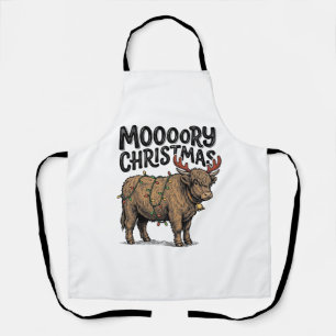 Moooory Weihnachten Highland Kuh Vintage Gravur T Schürze