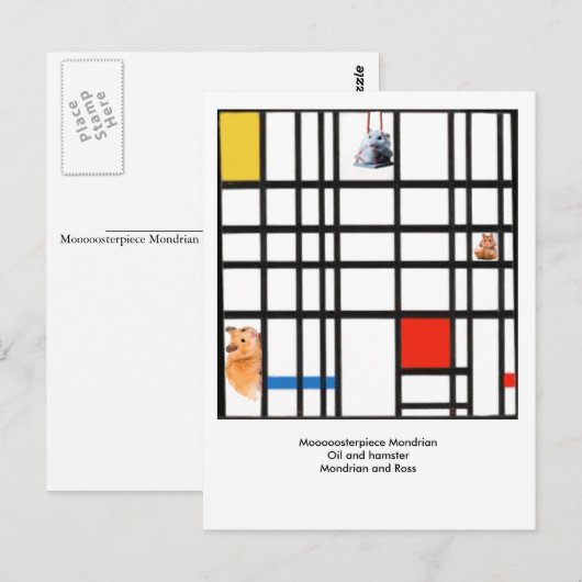 Mooosterpiece Mondrian Postkarte (Vorne/Hinten)