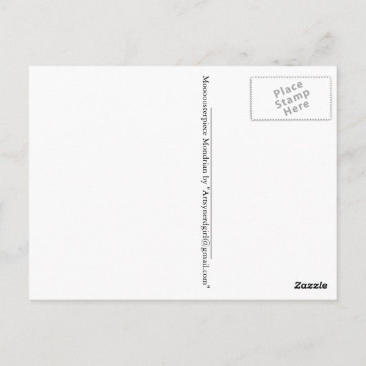 Mooosterpiece Mondrian Postkarte (Rückseite)