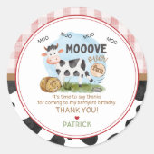 Mooove Over Birthday Favor Sticker (Vorderseite)