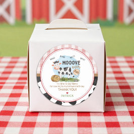 Mooove Over Birthday Favor Sticker