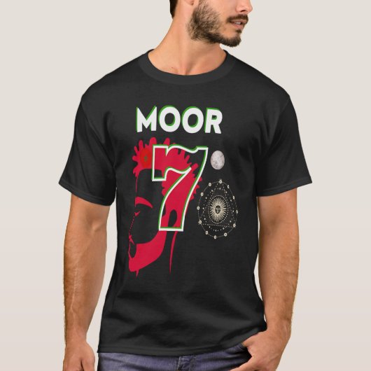Moor Allah 7 Stolz Moors marokkanische Flagge T-Shirt (Vorderseite)