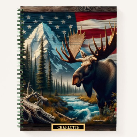 Moor durch Bergbach mit Flagge Notizblock (Vorderseite)