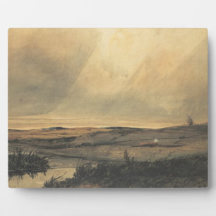 Moor mit Windmühle Fotoplatte