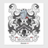 Moore Familienwappen Aufkleber (Blatt)
