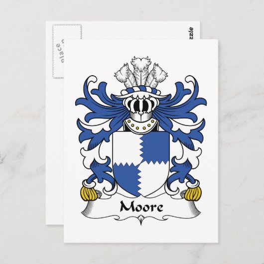 Moore Familienwappen Postkarte (Vorne/Hinten)