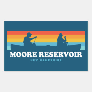 Moore Reservoir New Hampshire Canoe Rechteckiger Aufkleber
