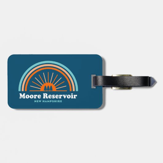 Moore Reservoir New Hampshire Rainbow Gepäckanhänger (Rückseite horizontal)