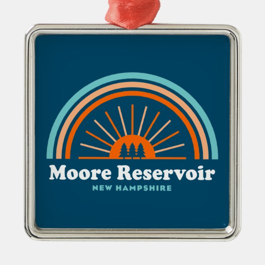 Moore Reservoir New Hampshire Rainbow Ornament Aus Metall (Vorne)