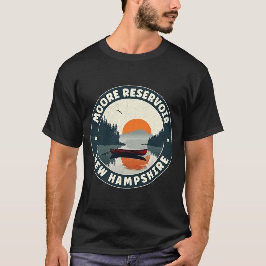 Moore Reservoir New Hampshire Sonnenuntergang T-Sh T-Shirt (Vorderseite)