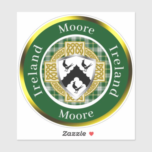 Moore Shield & Celtic Cross Personalisiert Aufkleber (Blatt)