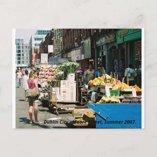 Moore Street Dublin City, Irland Holiday Postcard Postkarte (Vorderseite)